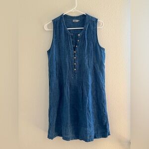 Faherty Isha Basketweave Dress - Indigo